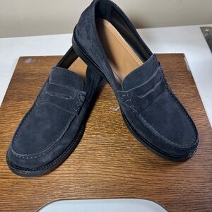 Men's Zara ligh leather loafers shoes dark Navi size 40